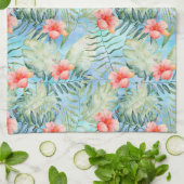 トロピカルアロハハイビスカスフローラ キッチンタオル (折り畳み)
