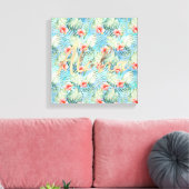 トロピカルアロハハイビスカスフローラ キャンバスプリント (インサイチュ (リビング))