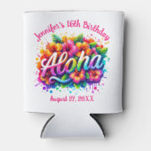 トロピカルアロハハワイアン誕生日ルアウ（ハワイ式宴会）パーティーカンCo 缶クーラー (正面)