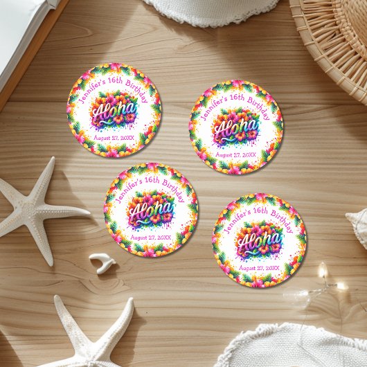 トロピカルアロハバースデイルアウ ラウンドシール