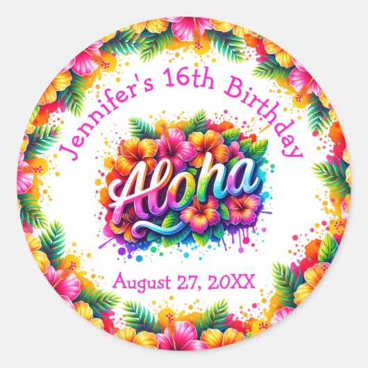 トロピカルアロハバースデイルアウ ラウンドシール (正面)