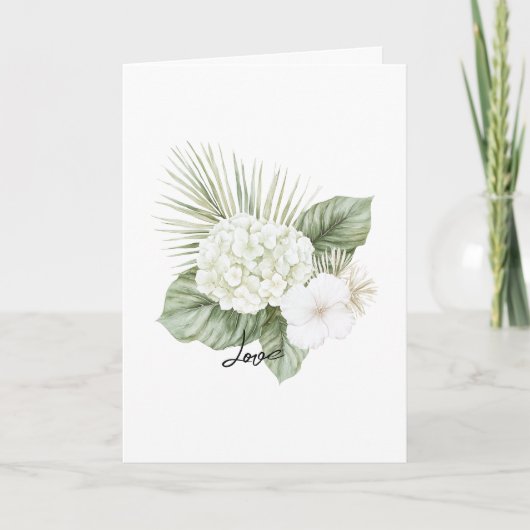 トロピカルアロハビーチアジサイ結婚フローラ カード (正面)