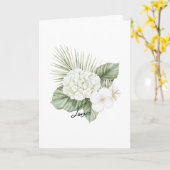 トロピカルアロハビーチアジサイ結婚フローラ カード (黄色い花)