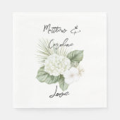 トロピカルアロハビーチアジサイ結婚フローラ スタンダードランチョンナプキン (正面)