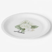 トロピカルアロハビーチアジサイ結婚フローラ ペーパープレート (アングル)