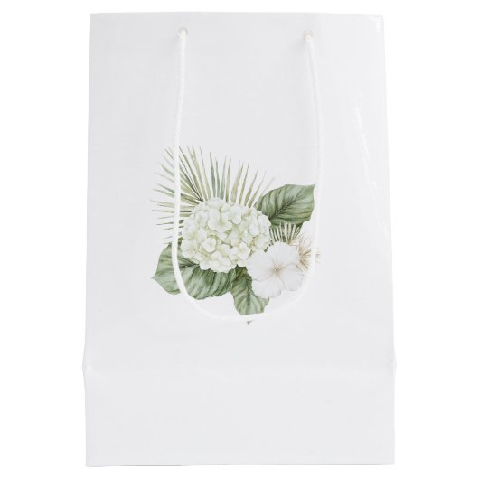 トロピカルアロハビーチアジサイ結婚フローラ ミディアムペーパーバッグ (裏面)