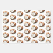 トロピカルアロハビーチココナッツパームツリーウェディング ラッピングペーパーシート (正面2)