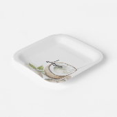 トロピカルアロハビーチココナッツ結婚フローラ ペーパープレート (傾斜あり)