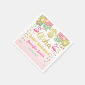 トロピカルアロハフラミンゴベビーシャワーペーパーナプキン スタンダードカクテルナプキン (角)
