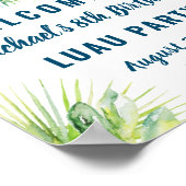 トロピカルアロハフラミンゴルアウ(ハワイ式宴会)誕生日歓迎 ポスター (角)