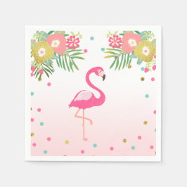 トロピカルアロハフラミンゴ紙ナプキンス誕生日 スタンダードカクテルナプキン