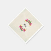 トロピカルアロハフラワーズフローラ植物性ルアウ（ハワイ式宴会）パーティー スタンダードカクテルナプキン (角)