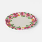 トロピカルアロハフラワーズフローラ植物性ルアウ（ハワイ式宴会）パーティー ペーパープレート (アングル)