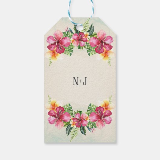 トロピカルアロハフラワーズフローラ結婚植物学 ギフトタグ (裏面)
