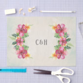 トロピカルアロハフラワーズフローラ結婚植物学 薄葉紙 (クラフト)