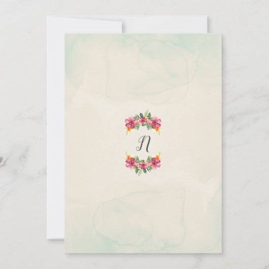 トロピカルアロハフラワーズボタニカルバースデーパーティー 招待状 (裏面)