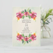 トロピカルアロハフラワーズボタニカルブライダルシャワー 招待状 (スタンド正面)