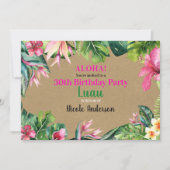 トロピカルアロハフラワールアウクラフトバースデーパーティー 招待状 (正面)