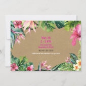 トロピカルアロハフローラルアウ(ハワイ式宴会)クラフトバースデーパーティー 招待状 (裏面)