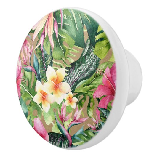 トロピカルアロハフローラルアウ（ハワイ式宴会）サマー葉ズクラフト セラミックノブ (右)