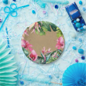 トロピカルアロハフローラルアウ（ハワイ式宴会）サマー葉ズクラフト ペーパープレート (パーティー)