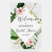 トロピカルアロハブライダルシャワー歓迎 アクリルサイン (正面)