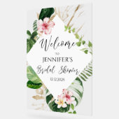 トロピカルアロハブライダルシャワー歓迎 アクリルサイン (傾斜)