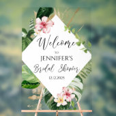 トロピカルアロハブライダルシャワー歓迎 アクリルサイン (ニュートラル)