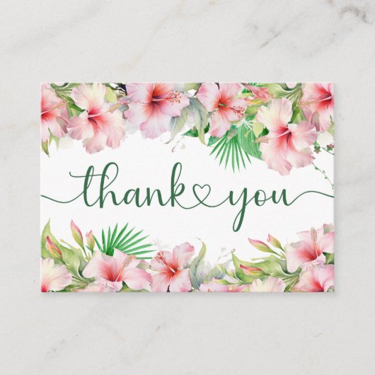 トロピカルアロハベビーシャワーフラットサンキューカード エンクロージャーカード (正面)