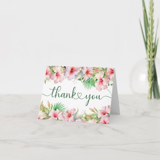 トロピカルアロハベビーシャワー折り畳みサンキューカード サンキューカード (正面)