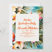 トロピカルアロハルアウ（ハワイ式宴会）サマーフローラ卒業 招待状 (正面)