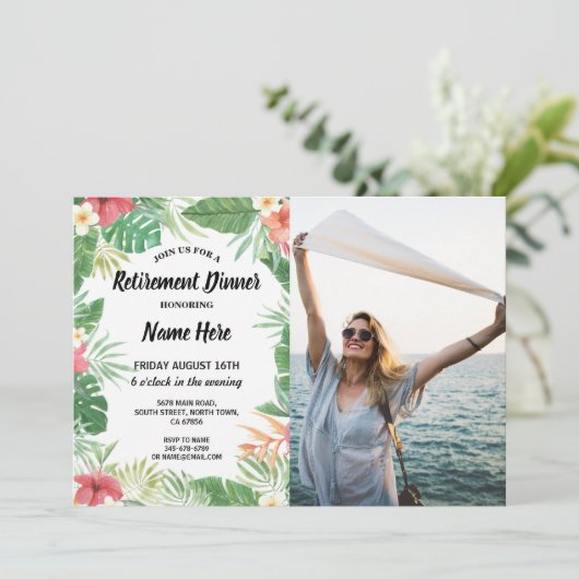 トロピカルアロハルアウ（ハワイ式宴会）サマーリタイアメントパーティー写真 招待状 (スタンド正面)
