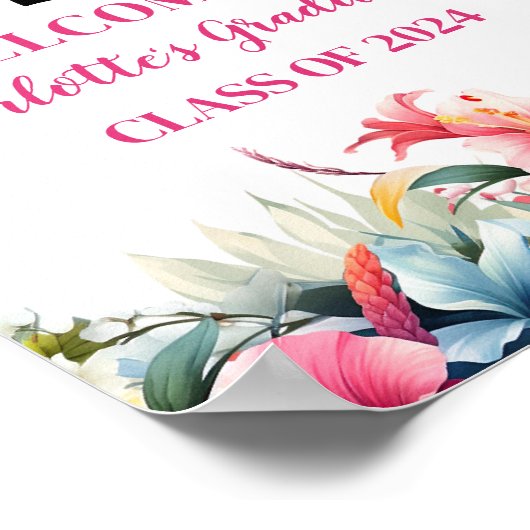 トロピカルアロハルアウ(ハワイ式宴会)卒業2024へようこそ ポスター (角)