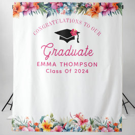 トロピカルアロハルアウ（ハワイ式宴会）卒業2024背景 タペストリー