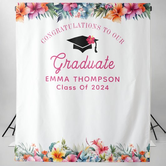 トロピカルアロハルアウ（ハワイ式宴会）卒業2024背景 タペストリー