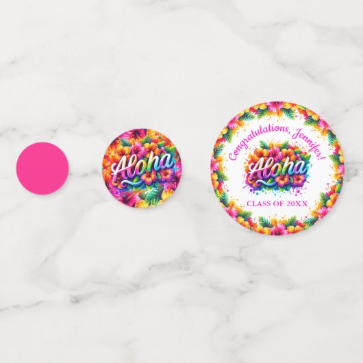 トロピカルアロハ写真卒業パーティー コンフェッティ (裏面)