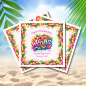 トロピカルアロハ卒業ラウパーティーペーパーナプキン スタンダードカクテルナプキン