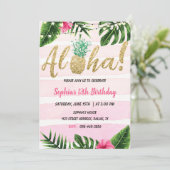 トロピカルアロハ誕生日招待状ハワイアン招待状 招待状 (スタンド正面)