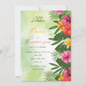 トロピカルアロハ誕生日招待状 招待状 (正面)