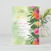 トロピカルアロハ誕生日招待状 招待状 (スタンド正面)