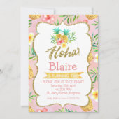 トロピカルアロハ誕生日招待状 招待状 (正面)