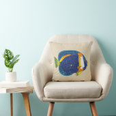 トロピカルアンジェフィッシュイラストレーションブライトブルーイエロー クッション (椅子)