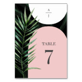 トロピカルアーチズパームリーフモノグラム結婚ズ テーブルナンバー (正面)