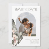 トロピカルアーチフォトビーチ結婚式 セーブザデート (正面)