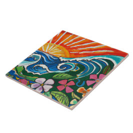 トロピカルアートとハワイアンアートタイル タイル