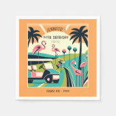 トロピカルアールデコゴルフ50誕生日 スタンダードカクテルナプキン (正面)