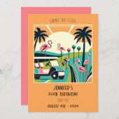 トロピカルアールデコゴルフ50thバースデーパーティー 招待状 (正面/裏面)