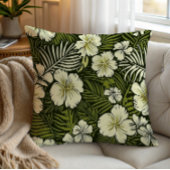 トロピカルイエローおよびグリーンフローラ クッション