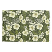 トロピカルイエローおよびグリーンフローラ 枕カバー