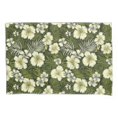 トロピカルイエローおよびグリーンフローラ 枕カバー (正面)